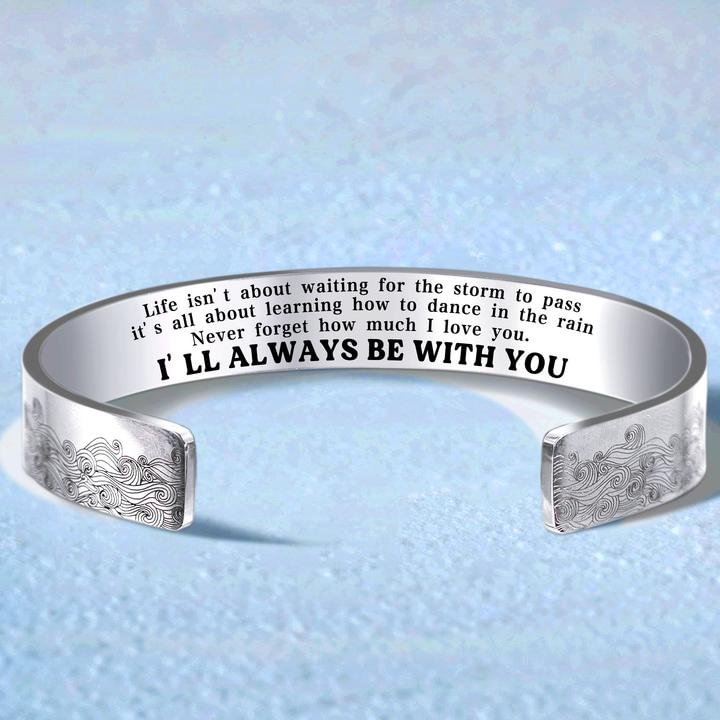 For Granddaughter I'll Always Be There For You Wave Cuff Bracelet