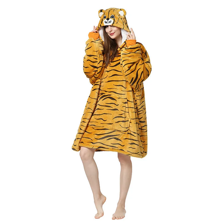 Multicolor Pajama Sets Animal Print Dressing Gown For Adult and Child-elleschic