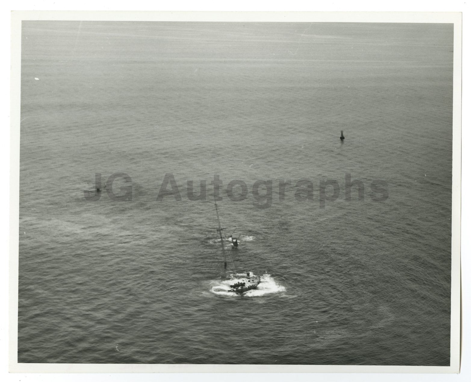 World War II - Vintage Publication 8x10 Photo Poster painting - Sunken Ship in Shallow Water