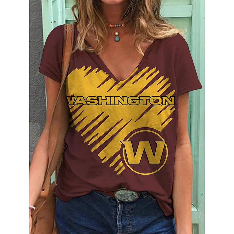Washington Commanders Lightweight Short Sleeve V-Neck T-Shirt