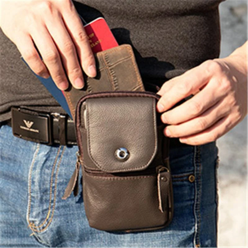 Mens Outdoor Vintage Durable Casual Belt Bags