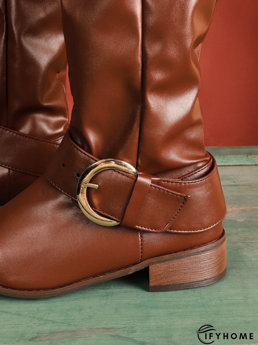 Flat Heel Leather Boots | IFYHOME
