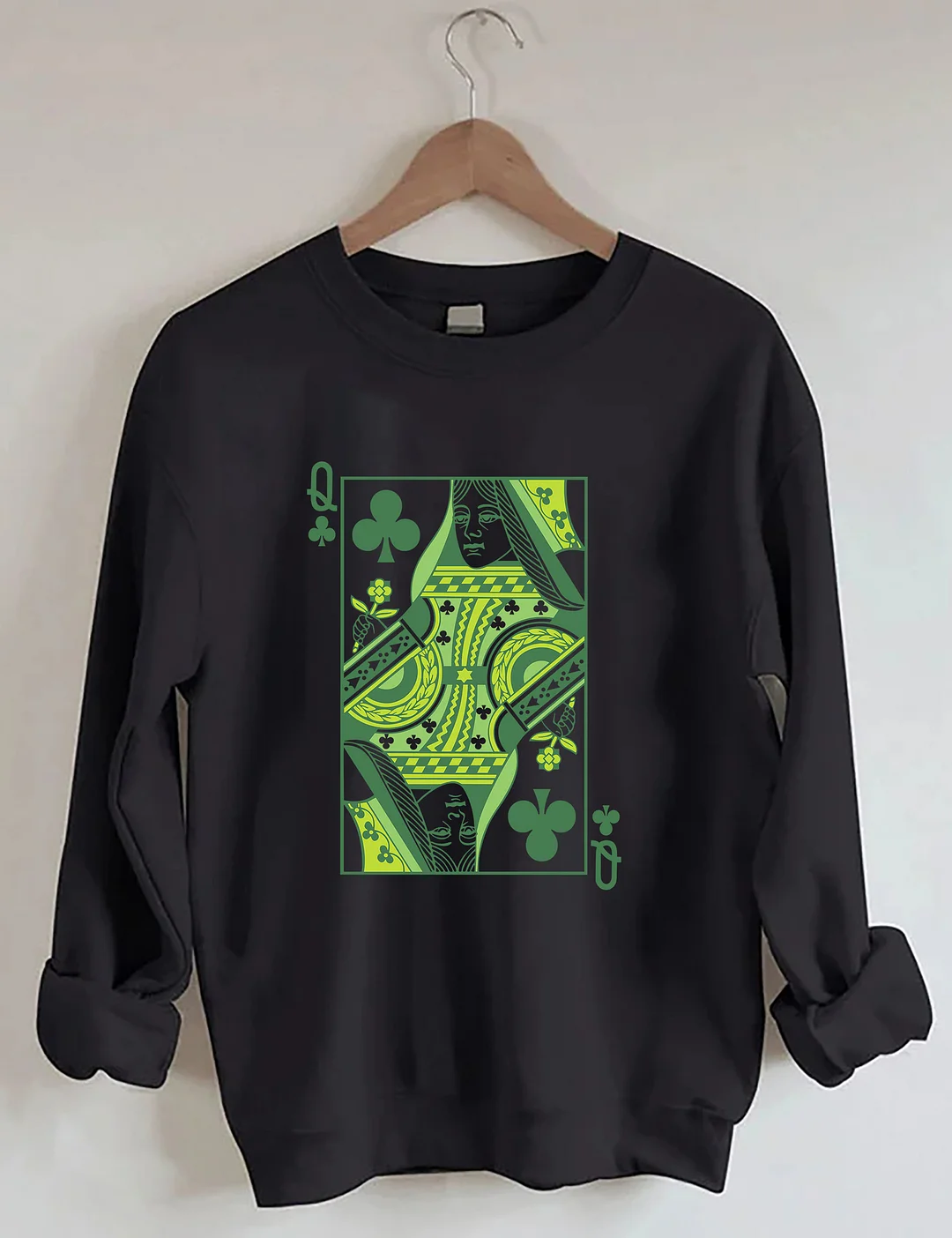 Queen Of Clubs St. Patrick's Day Sweatshirt 
