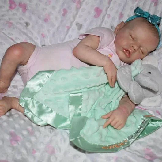  17'' Anika Sleeping Reborn Baby Doll Girl Handmade Touch Real Soft Body Newborn Babies - Reborndollsshop®-Reborndollsshop®