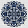 (Stamped/Counted) Blue And White Porcelain-Mandala-11CT Cross Stitch 40*40cm/15.75*15.75in