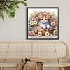 Diamond Painting-DIY Full Round Drill Cat Flower(40*40 CM)