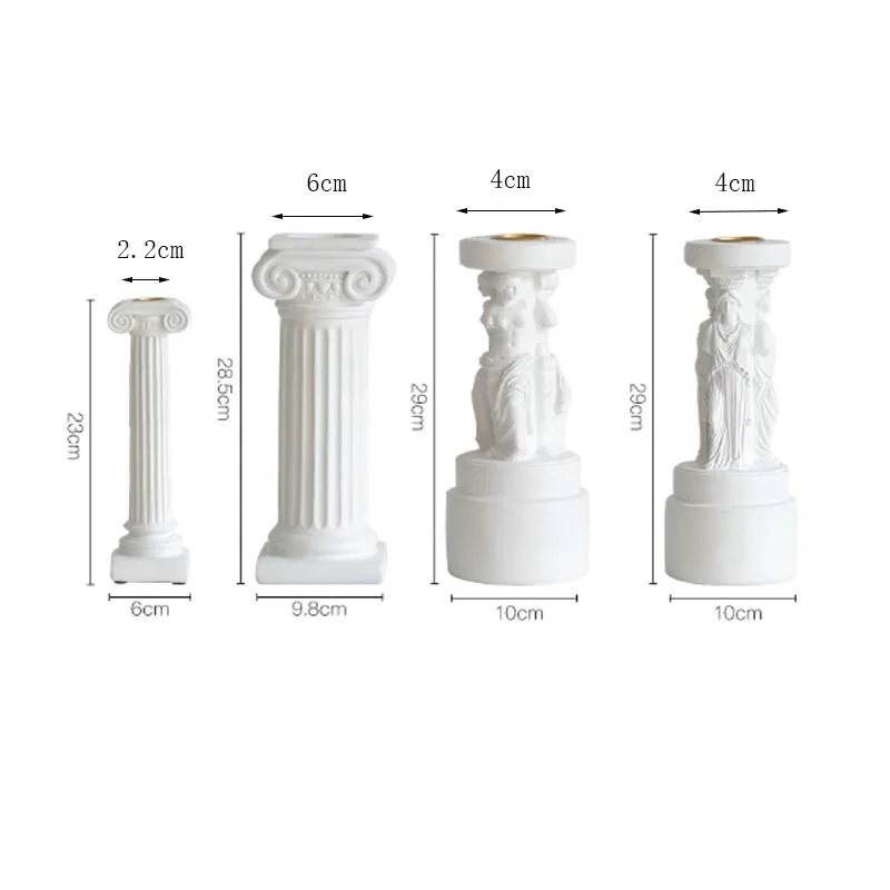 nigikala Home Decoration Aromatherapy Candle Holder Resin Sculpture Chandelier Silicone Candle Mold Retro Roman Column Shape