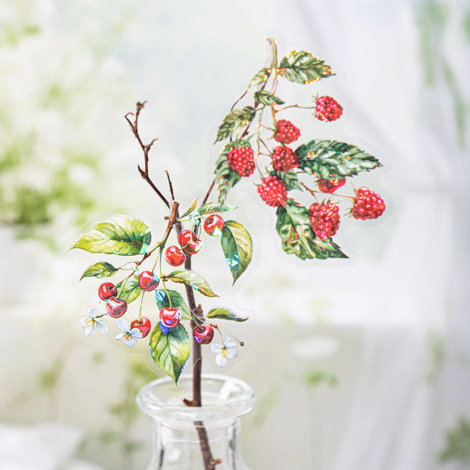 Journalsay Fruit Full Branch Head 시리즈 빈티지 식물 조경 PET 스티커