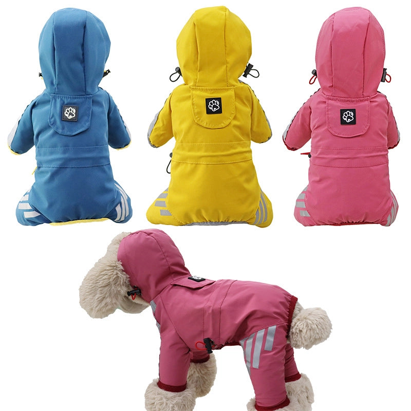 Dog Raincoat All-inclusive Four-legged Waterproof Poncho Teddy Bomei Rainy Pet Clothes Small And Medium-sized Dog Raincoat