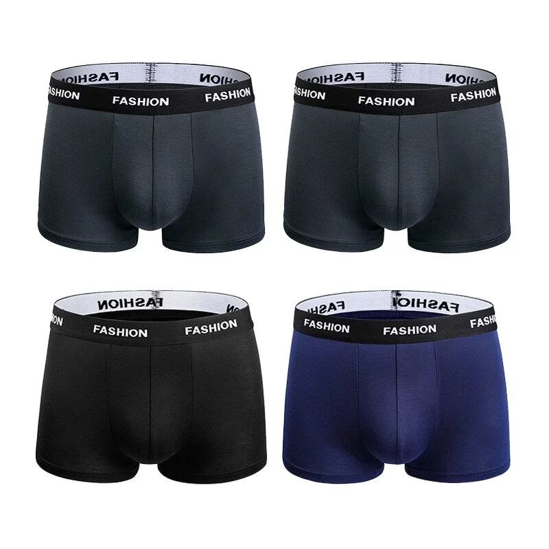 4PCS Men Underwear Cotton Boxers Panties Comfortable Mens Underpants Homme Sexy Fashion Letter Male Boxershorts