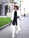 Solid Color Long Sleeves Wrap Collarless Coats
