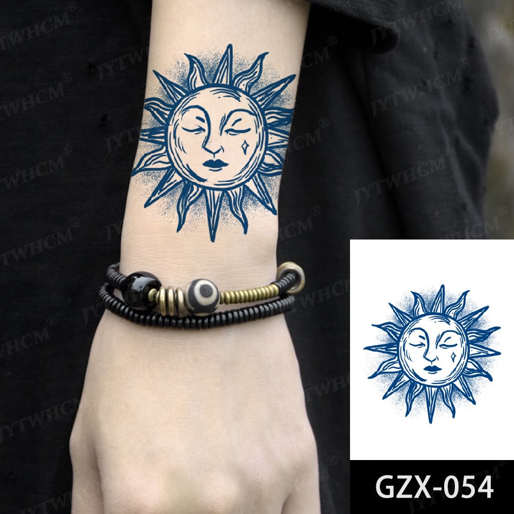 Gingf Lasting Ink Tattoos Body Art Waterproof Temporary Tattoo Sticker Pirate Triangle Print Tatoo Arm Fake Henna Mehndi Tatto