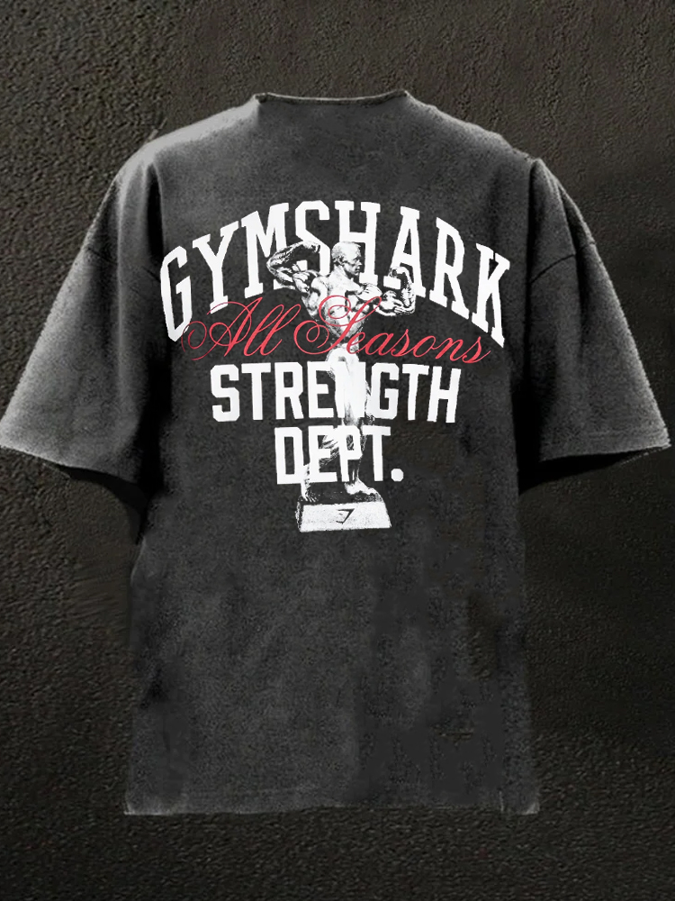 Gym Large Printed Washed And Used Pure Cotton T-shirt / Rvogue / Rvogue