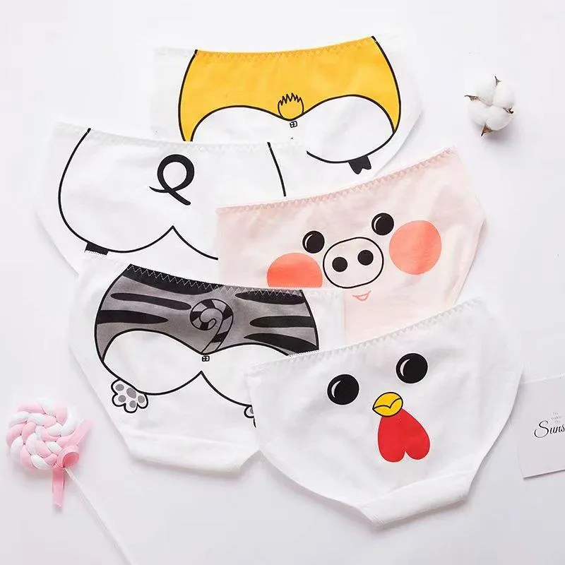 New 5pcs Teenage Flamingos Underpants Young Girl Briefs Comfortable Cotton Panties Kids Underwear