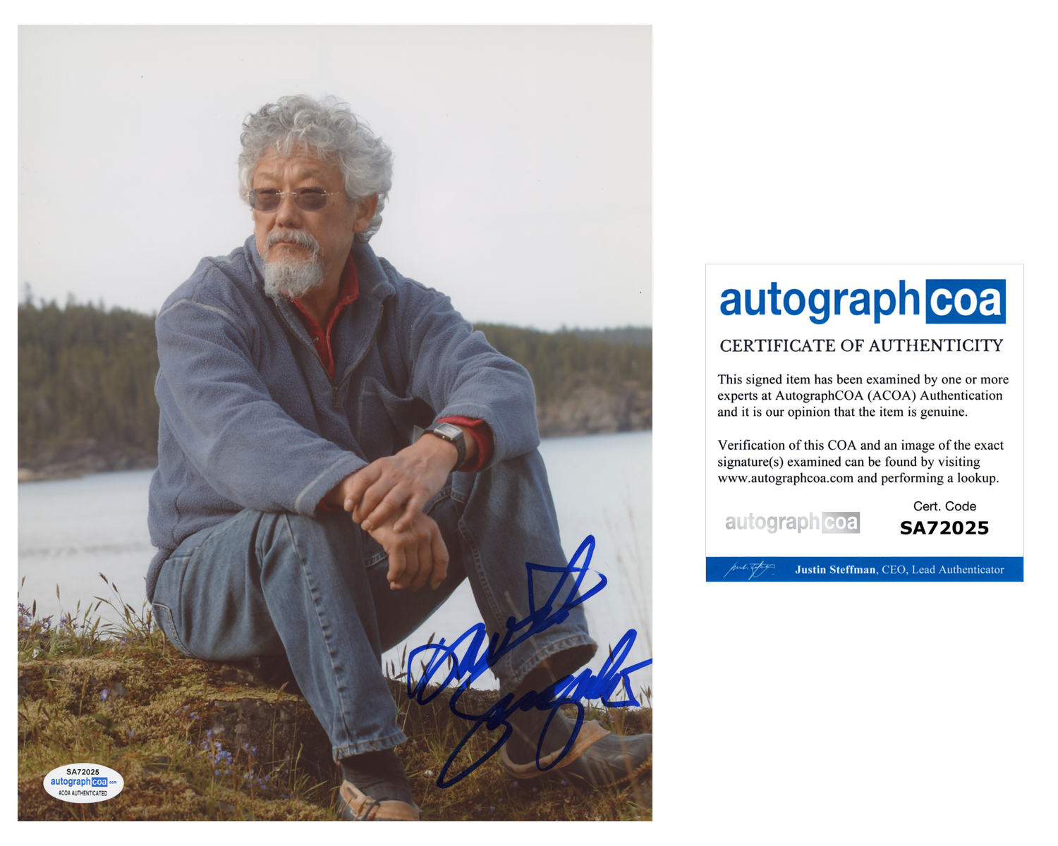 CANADIAN SCIENTIST DAVID SUZUKI SIGNED THE NATURE OF THINGS 8x10 Photo Poster painting! ACOA COA