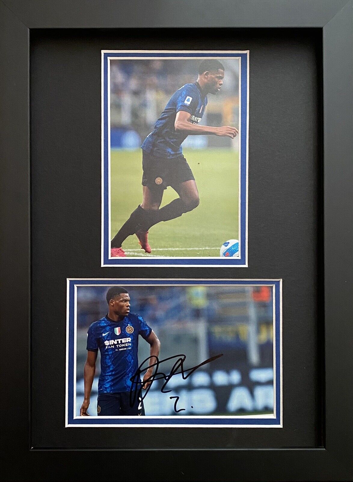 Denzel Dumfries Genuine Signed Inter Milan Photo Poster painting In A4 Frame Display, See Proof