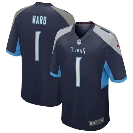 Men's Tennessee Titans #1 Cameron Ward  Navy 2025 NFL Draft First Round Pick Alternate Game Jersey