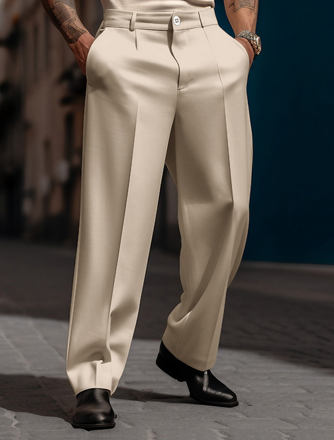 Men's casual solid color street pants 015