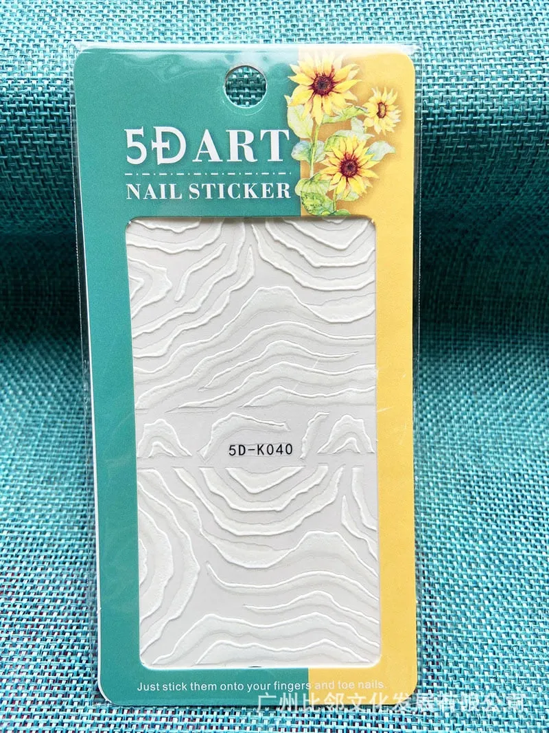5D Embossed Nail Art Stickers Butterfly Rose Animal Design Flowers Lace Gel Decals Acrylic Engraved Sliders Manicure Art Decora-Nail Inspo