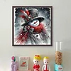 Christmas Snowman-11CT Stamped Cross Stitch 45*45cm/17.72*17.72in