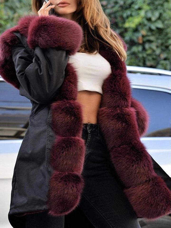 Warm Fur Collar Hoodie Jacket Windbreaker Coat Outwear