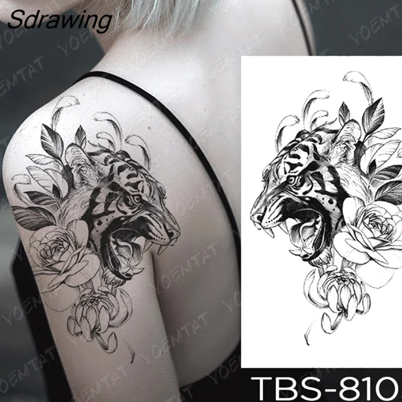 Sdrawing Temporary Tattoo Sticker forest eagle wolf butterfly Flash Tattoos Gothic Y2K Body Art Arm Fake Tatoo Men Women