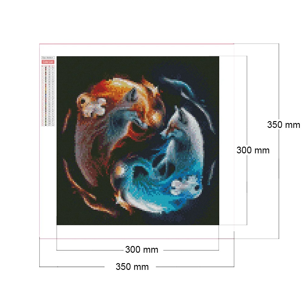 Diamond Painting - Full Round/Square Drill - Tai Chi Animals(30*30 - 50*50cm)