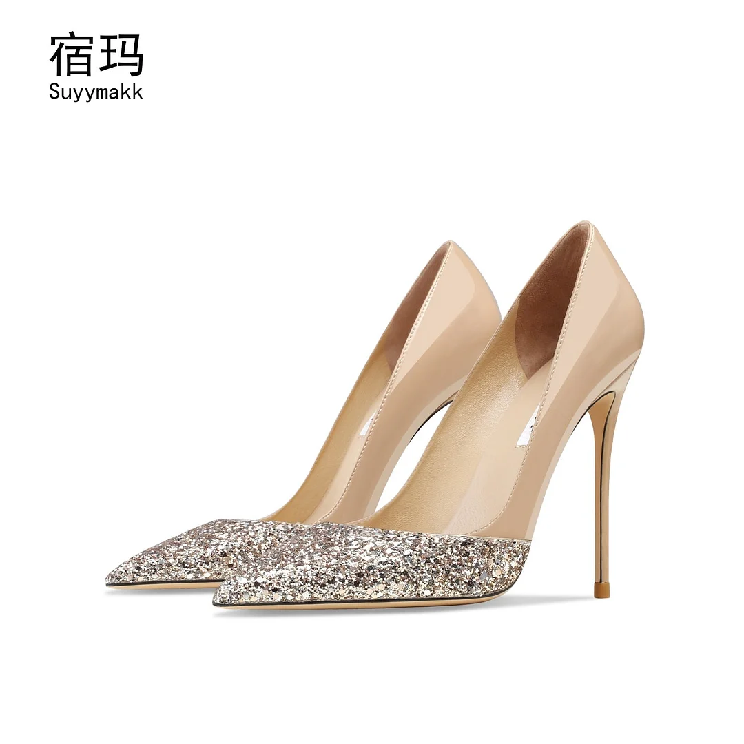 2022 New Spring Brand Mixed Colors High Heel Shoes Pointed Toe Party Pumps Sexy Wedding Shoes Women'S Shoes Evening Dress Shoes