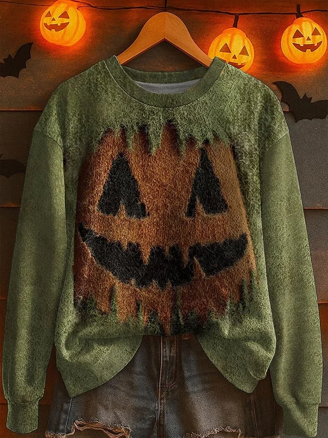 Women's Halloween Print Sweatshirt 