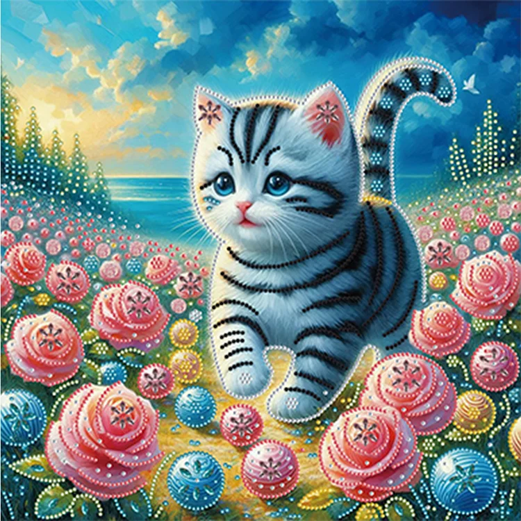 Tiger Cat 40*40CM (Canvas) Special Shaped Drill Diamond Painting gbfke