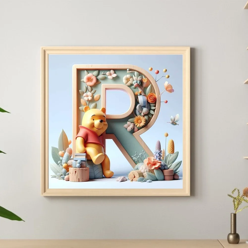 Full Round Diamond Painting 30*30cm - Winnie The Pooh'S 26 Letters R