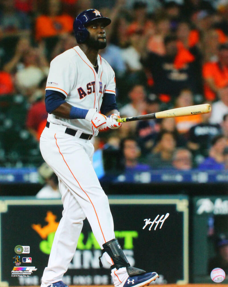 Yordan Alvarez Signed Astros 16x20 Batting Vertical Photo Poster painting-BeckettW Holo *White