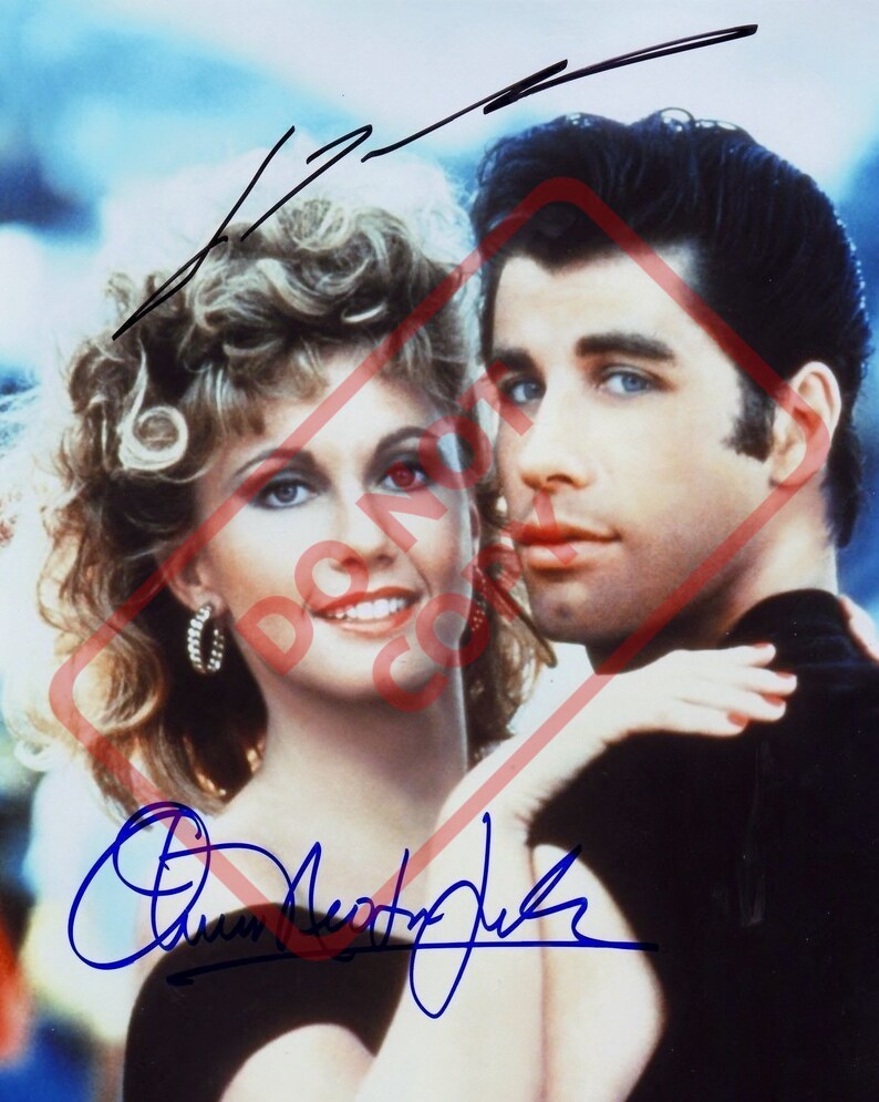 Olivia Newton John John Travolta Grease Sexy 8.5x11 Autographed Signed Reprint Photo Poster painting