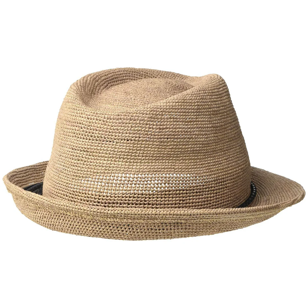 【Brad Pitt same style!】Can be rolls up for packing- Goorin Bros Morning Glory Raffia Straw Trilby Fedora