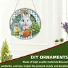 Easter Bunny DIY 2D Flat Acrylic Double Sided Diamond Painting Hanging Pendant