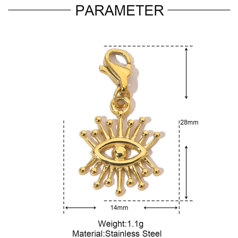 3 PCS/Package Titanium Steel Rhinestones Eye Pendant Jewelry Accessories