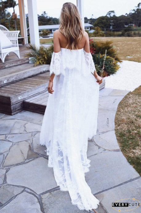 Unique A Line Off The Shoulder White Satin Short Prom Dress,Homecoming Dress,Birthday Dress GG3184 main image 1