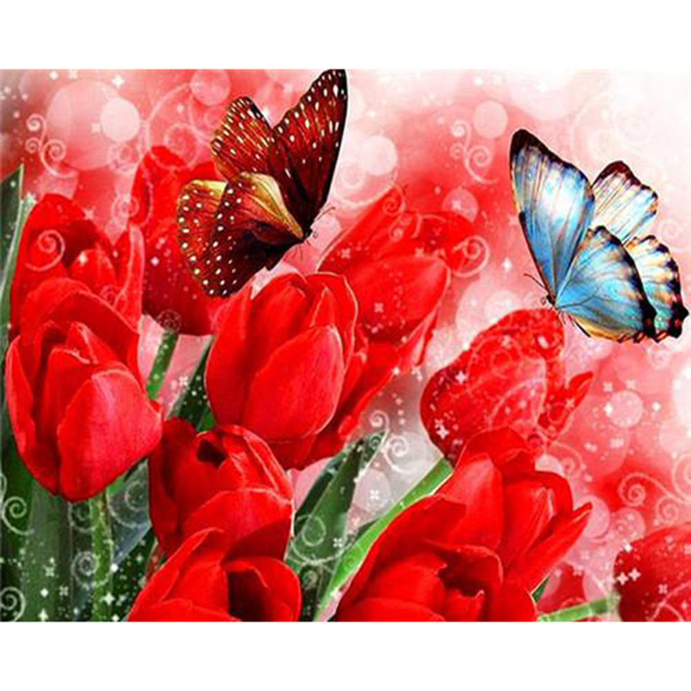 

50*40CM - Paint By Numbers - Flower Butterfly, 501 Original