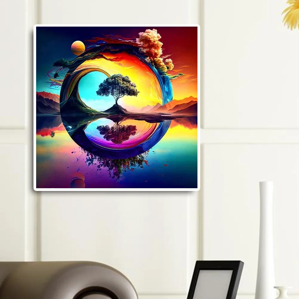 Diamond Painting - Full Round Drill - Rainbow Tree(30*30cm)
