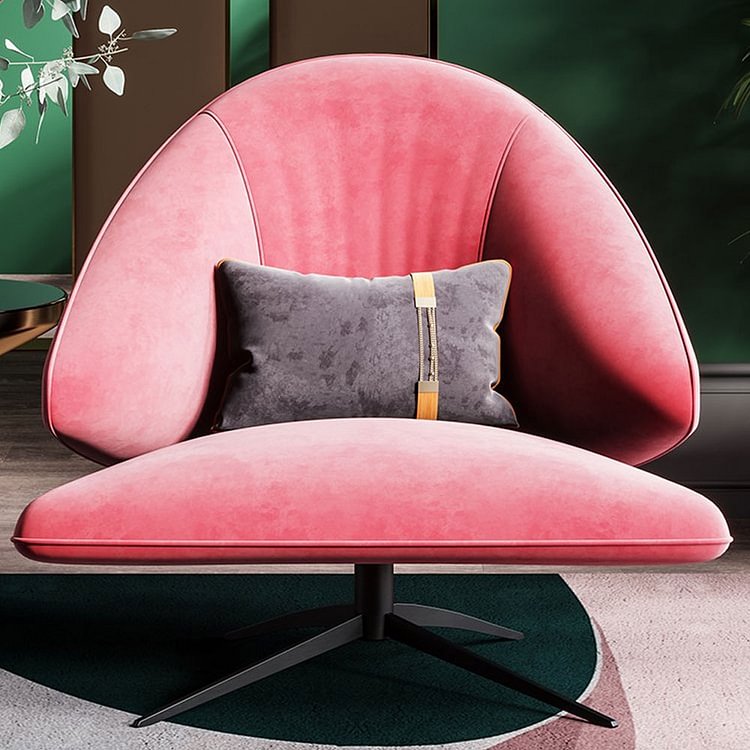 Homemys Pink Velvet lounge chair modern upholstered armchair