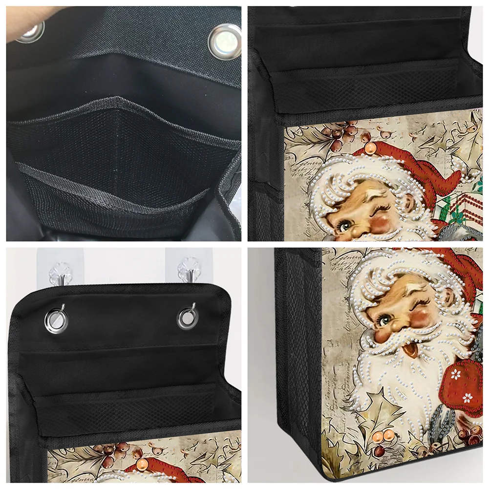 5D DIY Santa Claus Diamond Painting Hanging Storage Bag Diamond Art Organizer Box Home Decor 