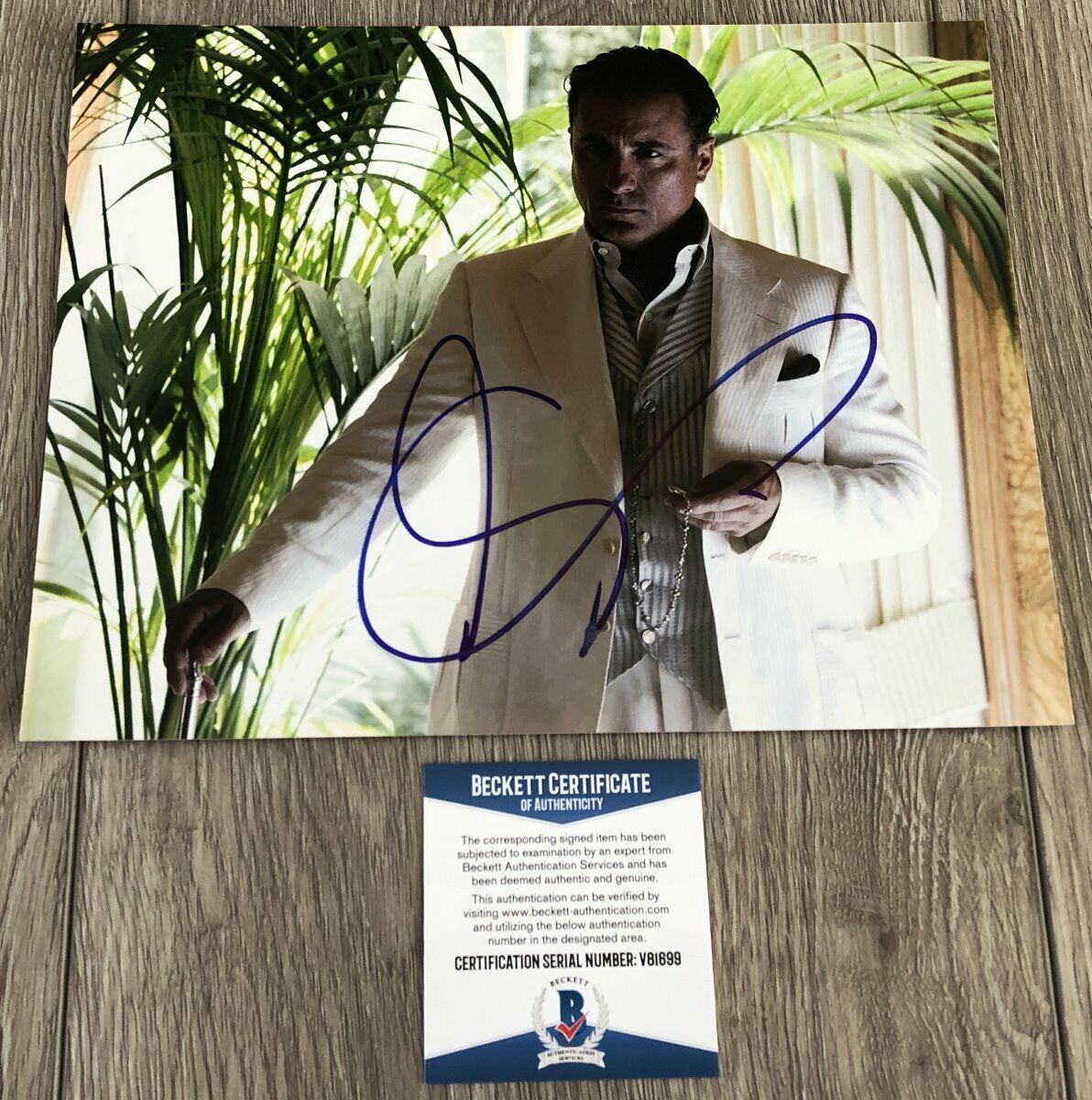 ANDY GARCIA SIGNED AUTOGRAPH OCEAN'S 11 ELEVEN 8x10 Photo Poster painting wPROOF BECKETT BAS COA