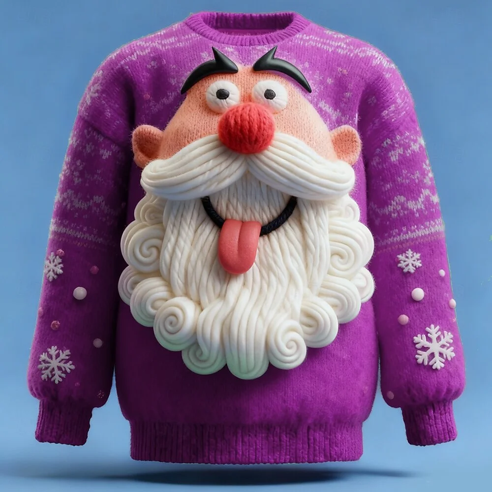 3D Print Unisex Santa Claus Crew Neck Christmas Ugly Sweatshirt-inspireuse