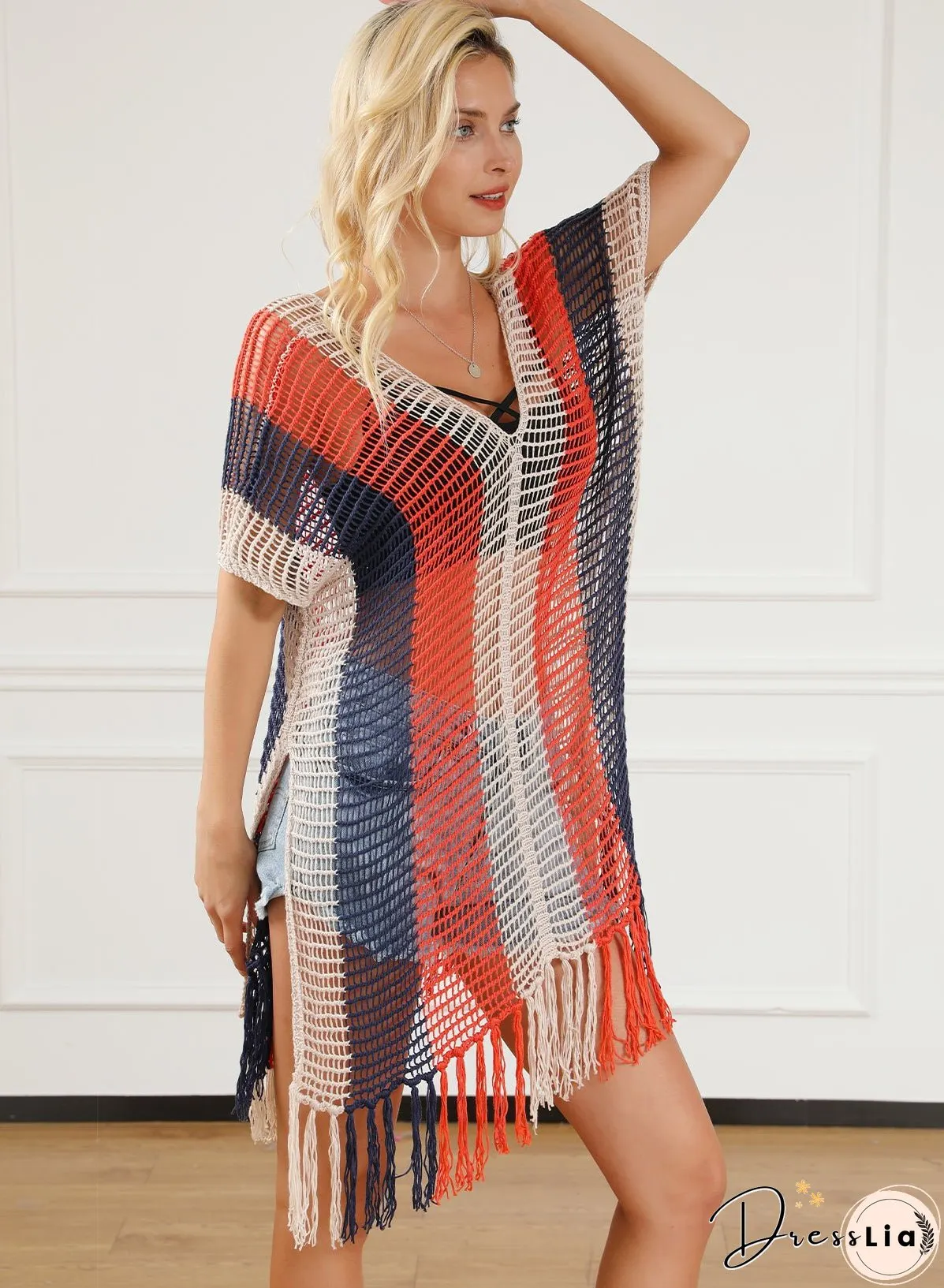 Tassel Crochet Beach Cover Up