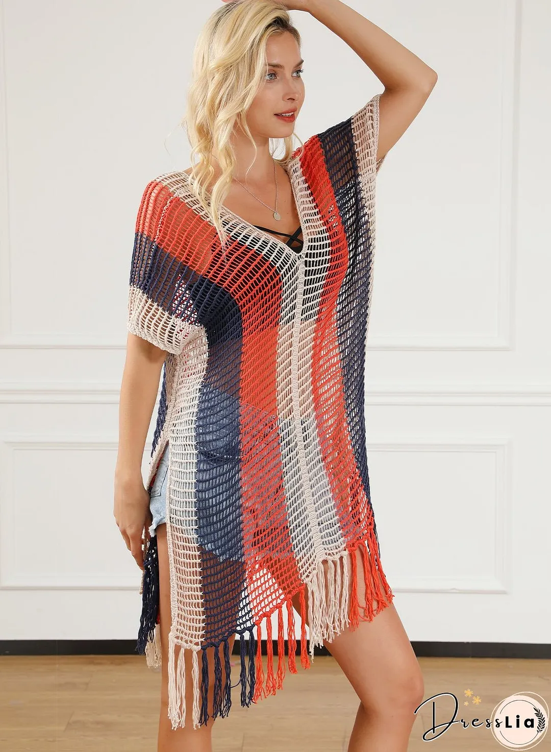 Tassel Crochet Beach Cover Up