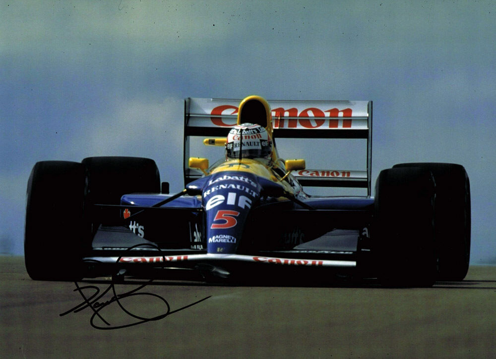 Nigel Mansell in Red 5 SIGNED Autograph F1 World Champion 16x12 Photo Poster painting AFTAL COA