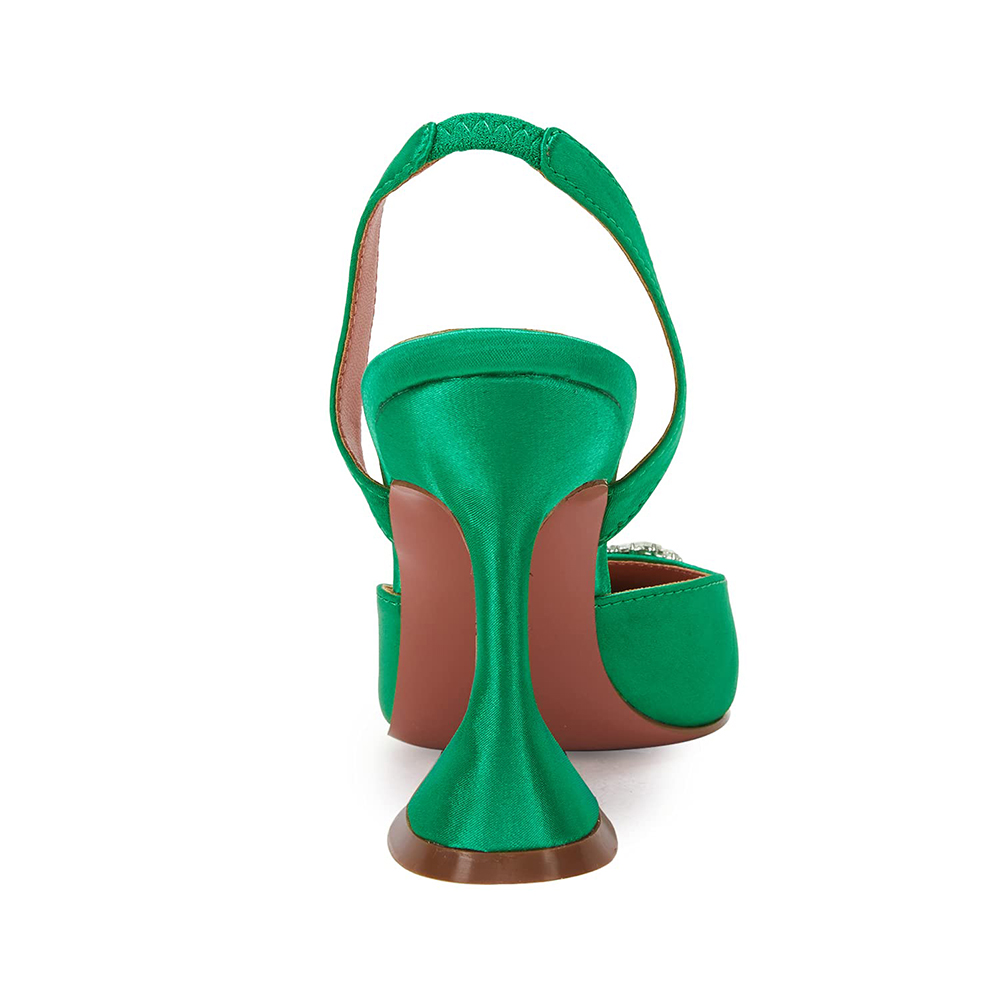 95mm Begum Crystal Party Wedding Slingback Women's Pumps-MERUMOTE