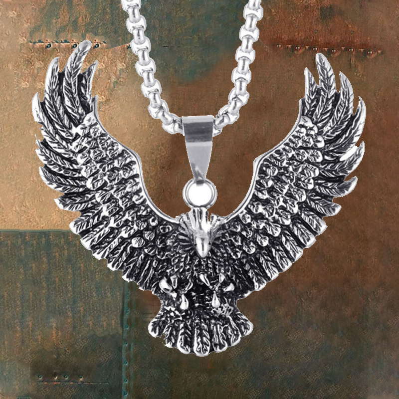 Men's Vintage American Eagle Stainless Steel Necklace