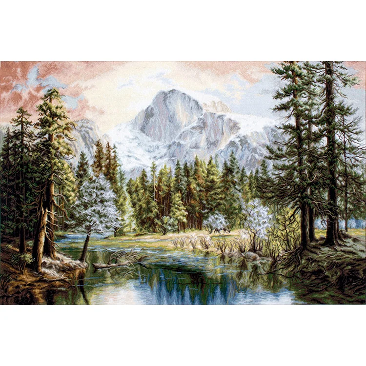 Mountains And Rivers (40*50CM) 11CT Stamped Cross Stitch gbfke