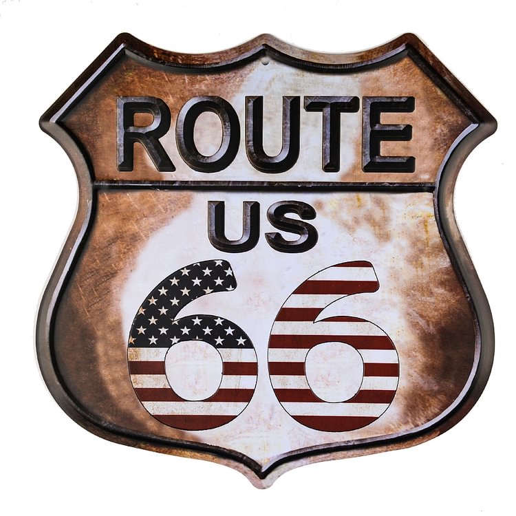 30*30cm - Route 66 - Shield Tin Signs/Wooden Signs